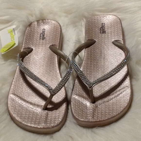 gold bling flip flops